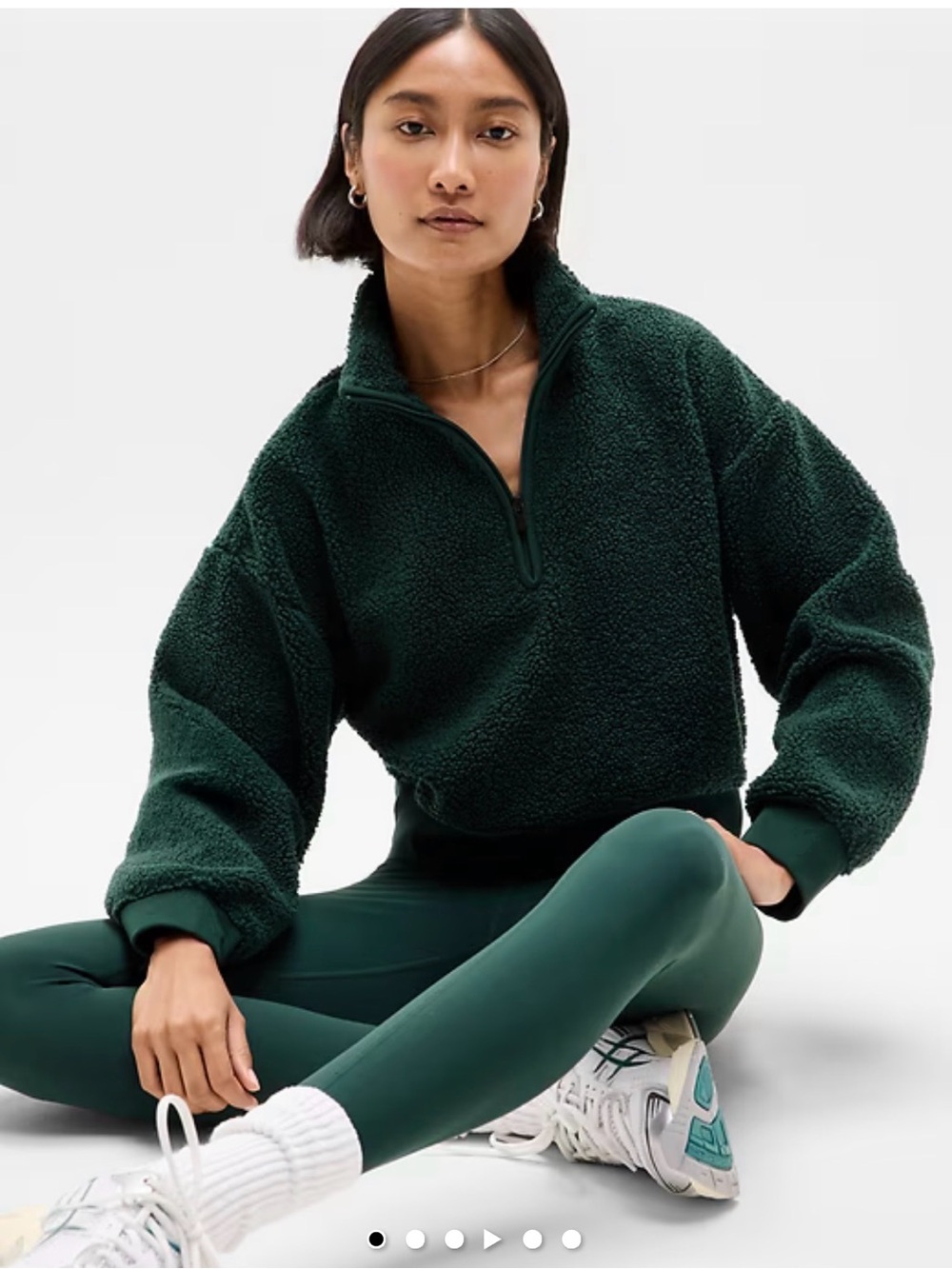 Athleta In The Clouds Fleece Pullover - Pine